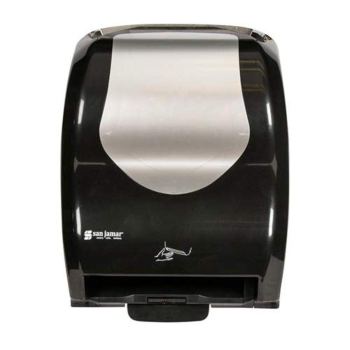 San Jamar T8370BKSS Summit Hybrid Electronic Roll Towel Dispenser, Black/Stainless Steel