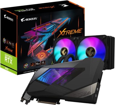 GIGABYTE AORUS GeForce RTX 3080 Xtreme WATERFORCE 12G Graphics Card, WATERFORCE Cooling System, 12GB 384-bit GDDR6X, GV-N3080AORUSX W-12GD Video Card