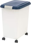 IRIS USA 33 quart Airtight Pet Food Container, Navy/Pearl