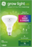 GE Grow Light LED Indoor Flood Light Bulb, Balanced Light Spectrum for Seeds and Greens, 9 Watts, Medium Base (Pack of 1)