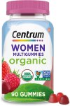 Centrum Women’s Organic Multigummies Women’s Multivitamin Gummies Organic Multivitamin for Women with Essential Nutrients for Immune Support, Metabolism, and Hair Skin and Nails Vitamins – 90 Ct