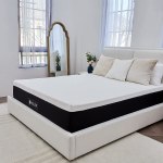 KS 10 Inch Queen Memory Foam Mattress – Soft and Breathable Bamboo Cover and Cooling Gel Infused Memory Foam – Fiberglass Free