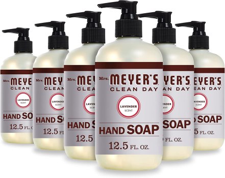 Pack of 6! Mrs. Meyer’s Clean Day Liquid Hand Soap Bottle, Lavender, 12.5 Fl Oz