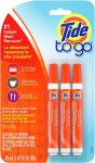 Amazon has the 3-Count Tide To Go Instant Stain Remover Liquid Pen $4.43 – $5.20 + Free Shipping 