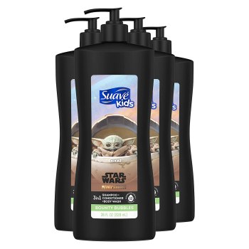 4 Bottles of Suave Kids 3 in 1 Shampoo For Tear-Free Bath Time