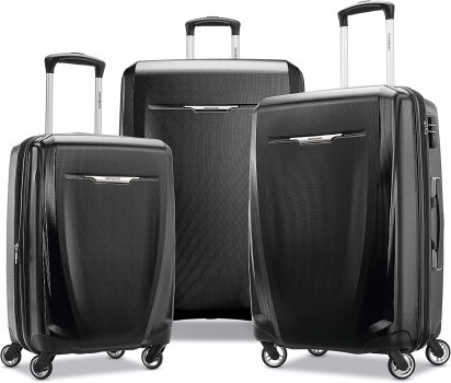 Amazon has the Samsonite Winfield 3 DLX Hardside Expandable Luggage with Spinners, Black, 3-Piece Set (20/25/28) 