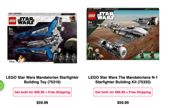 Star Wars Starfighter Bundle - Mandalorian Starfighter & The Mandalorians N-1 Starfighter $99.99