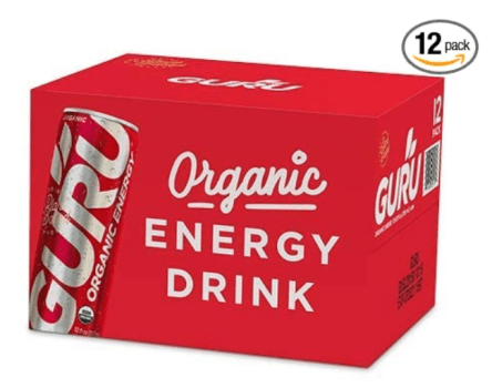 12 Pack! Guru Organic Energy Drink with Green Tea & Guarana, 12 Ounce