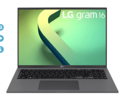 LG gram 16Z90Q 16" Lightweight Laptop, Intel i5-1240P, 16GB RAM/512GB SSD, Gray