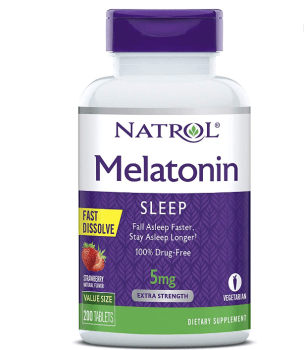 Natrol Melatonin Fast Dissolve Tablets, Helps You Fall Asleep Faster, Stay Asleep Longer, Easy to Take, Dissolve in Mouth, Strengthen Immune System, Maximum Strength, Strawberry Flavor, 5mg, 200 Count