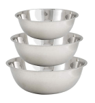 (Set of 3) Bowls Set Stainless Steel 13, 16, and 20 Quart Multi-Purpose Commercial