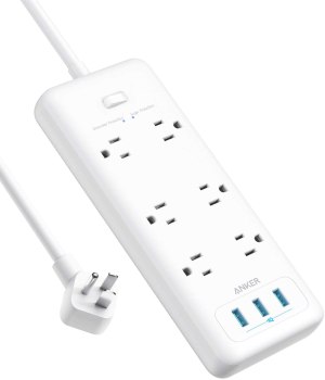 HOT!!!  Anker Surge Protector Power Strip, 6 Outlet & 3 PowerIQ USB Charging Ports For $19.99