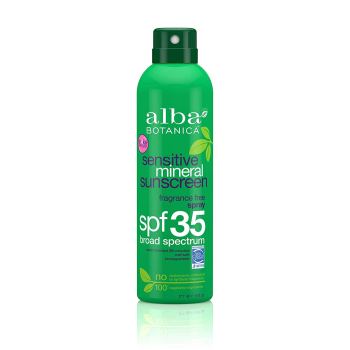 Alba Botanica Sensitive Sunscreen Spray, SPF 35, Fragrance Free, 6 Oz For $4.70