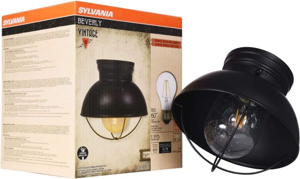 Price Mistake? $5.96 down from $30+ Sylvania 60051 Beverly Barn Cage Light Vintage Fixture, LED, Semi-Flush Mount, Dimmable Bulb Included