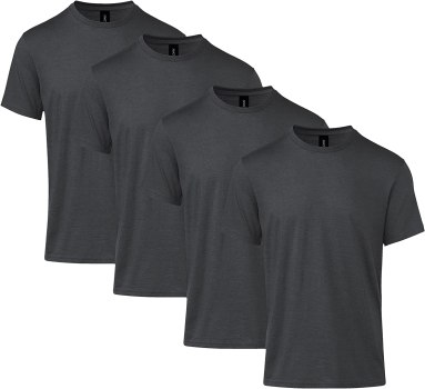 4 Pack For $12.99 (All Sizes) Gildan Adult Softstyle CVC Short Sleeve T-Shirt.