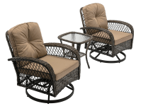 3 Piece Terrace, PE Wicker Outdoor Seating Set with Washable Cushions and Table For $199