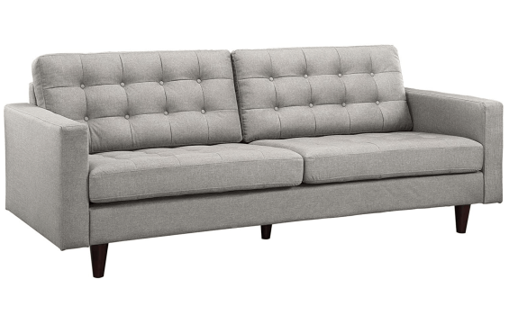 Modway Empress Mid-Century Modern Upholstered Fabric Sofa In Light Gray For $570