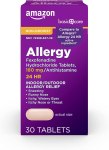 Hot!! $7 (down form $14) Amazon Basic Care Fexofenadine Hydrochloride Tablets, 180 mg, 30 Count