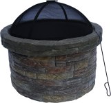 Teamson Home Concrete Round Charcoal and Wood Burning Fire Pit For $124