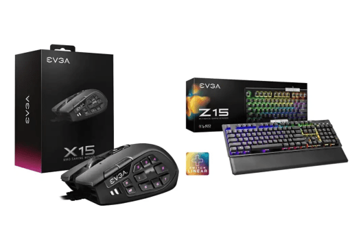 $69.98 (usually $120) EVGA X15 MMO Gaming Mouse, 8k, Wired, Black & Z15 RGB Gaming Keyboard, RGB Backlit LED, Hotswappable Mechanical Kailh Speed Silver Switches (Linear)
