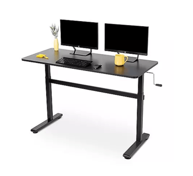 55″ Standing Desk with Hand Crank, Assorted Colors – $119.98