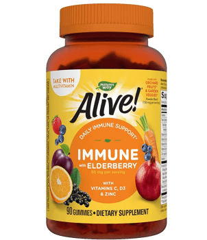 $4.46 down from $17.99 Nature’s Way Alive! Immune Gummies, with Zinc, Vitamin C, Elderberry, 90 Gummies