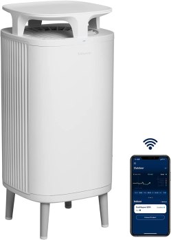 $159.99 BLUEAIR Air Purifier for Large Room up to 1017sqft in 60min, Smart Wifi Alexa/Google Control, HEPASilent, Removes Dust Smoke Pollen Allergens Pet Odor Virus Bacteria, DustMagnet 5210i, Tabletop, White