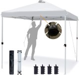 Run!! 10’x10′ Pop Up Canopy with Adjustable Leg Heights For $63