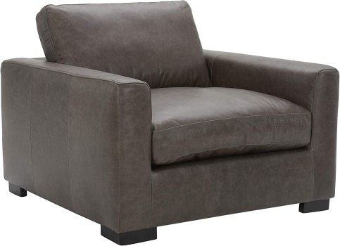 Lowest price ever! Stone & Beam Westview Extra-Deep Down-Filled Leather Accent Chair, 43.3″W, Dark Grey For $266