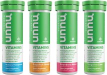 Lowest price ever! 4 Pack For $8.19 Nuun Vitamins: Vitamins + Electrolyte Drink Tablets, Mixed Fruit Pack, 4 Tubes (48 Servings)