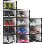 Set of 12 Shoe Storage Organizers Stackable Shoe Storage For 24.99