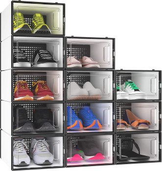 Set of 12 Shoe Storage Organizers Stackable Shoe Storage For 24.99