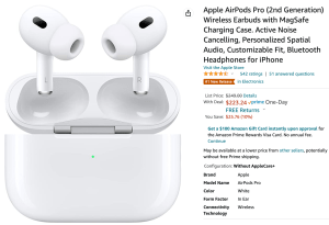 AirPods Pro Wireless Earbuds With MagSafe Case Newest Version $223.34