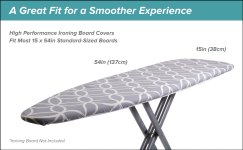 $9.93 Laundry Solutions by Westex Fine Damask Deluxe Triple Layer Extra-Thick Ironing Board Cover & Pad, 15″ x 54″, IB0316