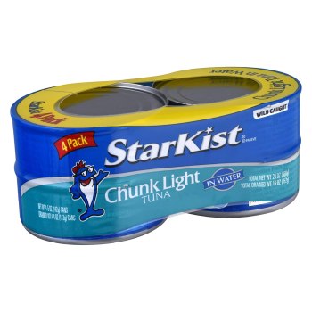 4 Pack For $4.56 StarKist Chunk Light Tuna in Water, 5 Oz