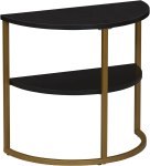 Price Mistake 82% off $16 down from $95 Household Essentials Black Oak Half-Moon Modern End Table
