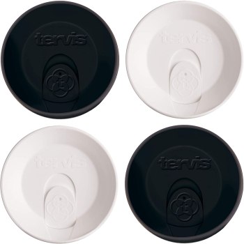 $3.99 down from $15 Tervis Travel Lid Assorted 24oz 4pk, Assorted Black and White