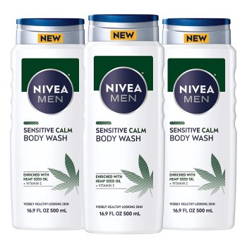 3 Pack of 16.9oz NIVEA MEN Sensitive Calm Body Wash with Vitamin E and Hemp Seed Oil only $7.88 Or less if you Subscribe!