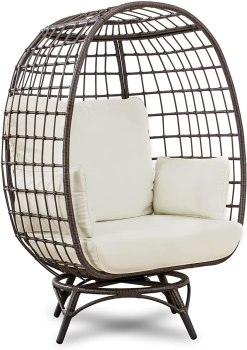 Sunjoy Cuddle Wicker Swivel Outdoor Egg Chair For $186.18 Shipped From Amazon