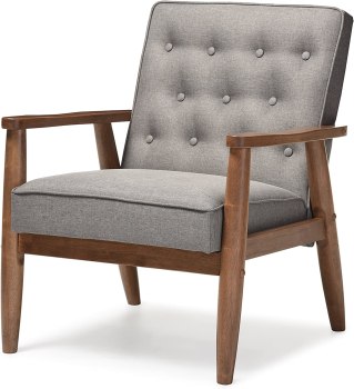 Baxton Studio Grey Armchair For $105.78 Shipped From Amazon