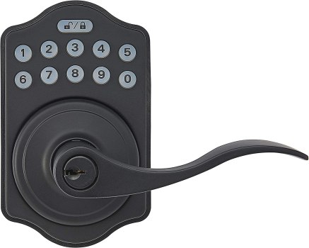 Hot Price! $38 (usually around $80) Amazon Basics Electronic Keypad Entry Lever Door Lock – Matte Black