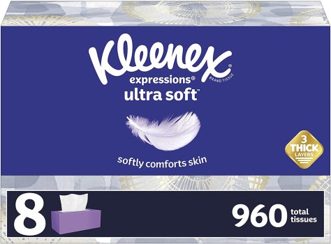  8-Pack 120-Count Kleenex Expressions Ultra Soft 3-Ply Facial Tissues for $15.79 @ Amazon