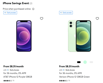 AT&T Verizon iPhone 12 $299 at Walmart
