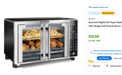 Super HOT!!! Gourmia Digital Air Fryer Toaster Oven with Single-Pull French Doors For $50