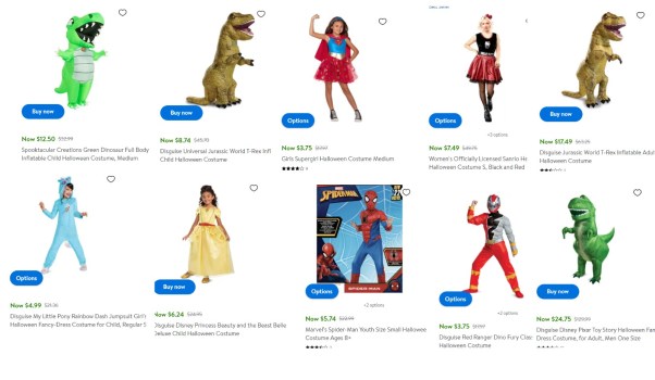 75% off all Costumes on Walmart. Great Clearance Prices. Kids’ Costumers from $3.75
