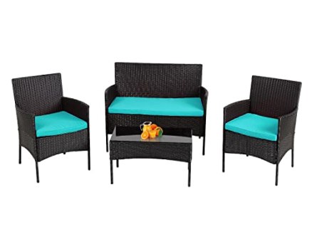 4 Piece Rattan Patio Furniture Set For $157.49 Shipped From Amazon