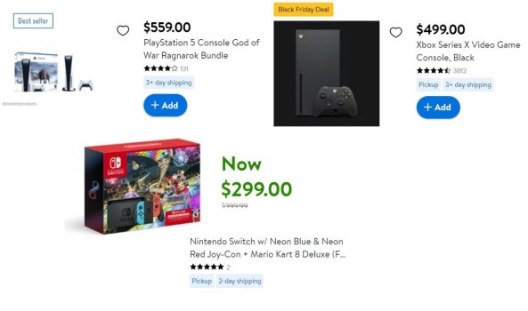HURRY GAME CONSOLES IN STOCK! PlayStation 5, Xbox Series X, Nintendo Switch Mario Kart Bundle all in Stock on Walmart right now