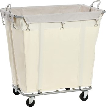 $39 down from $100 Household Essentials Commercial Laundry Cart, Silver, Natural
