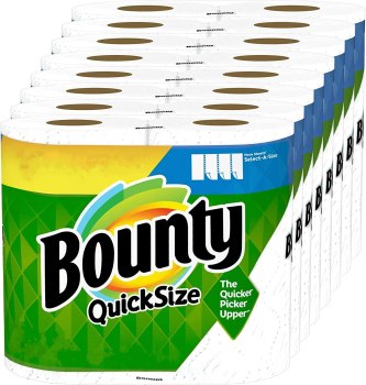 Amazon has the 16 Family (40 Regular) Rolls Of Bounty Quick-Size Paper Towels From $27.63 – $31.24  + Free Shipping 