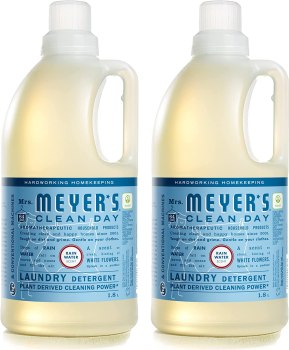 Run! Pack of 2  For $18 Mrs. Meyer’s Liquid Laundry Detergent, Biodegradable Formula Infused with Essential Oils, Rain Water, 64 oz -(128 Loads)